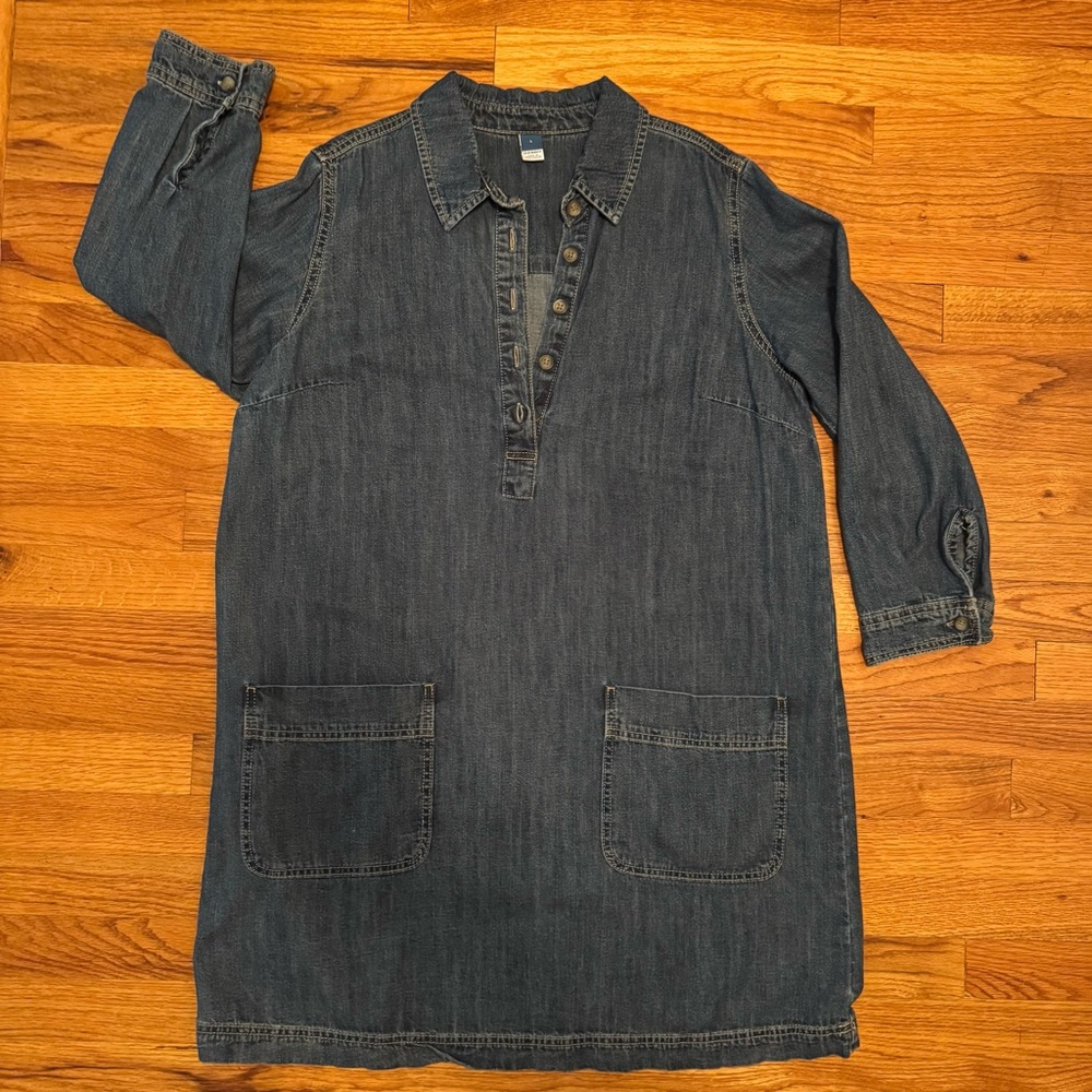 Denim Dress with Pockets
